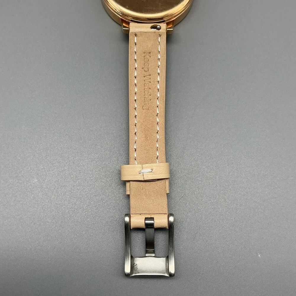Olivia Burton Womens Watch 38mm Pink Floral Dial Beige Leather New Battery